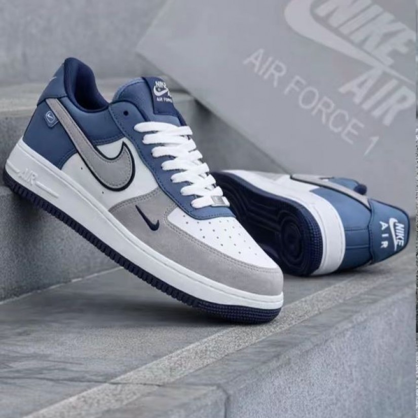 NIKE AİRFORCE PREMIUM BEYAZ GRİ MAVİ